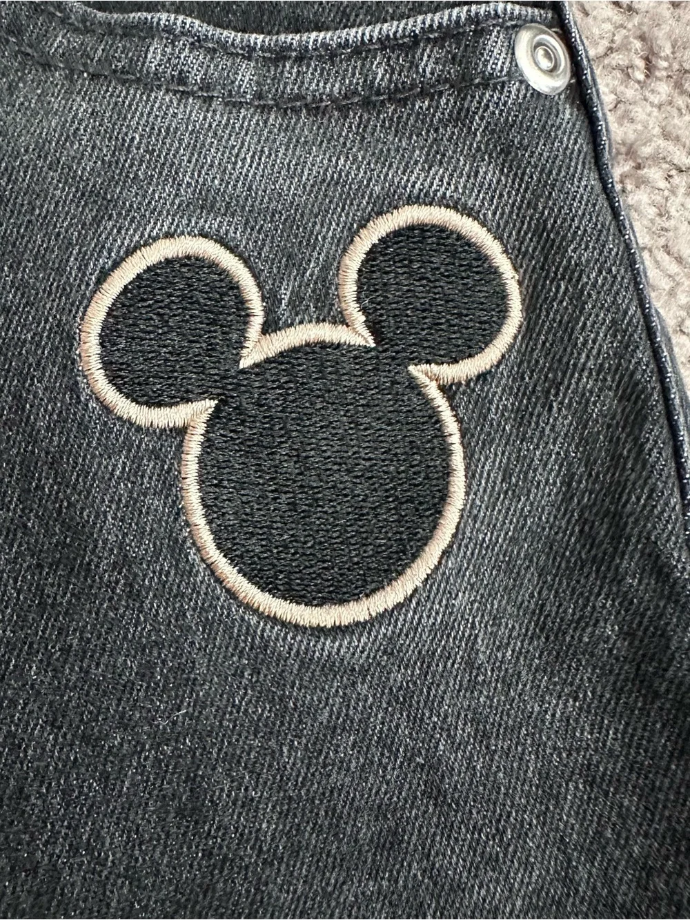 Disney Minnie Mouse Charcoal Gray Straight Denim Jeans Girls 10